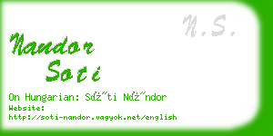 nandor soti business card
